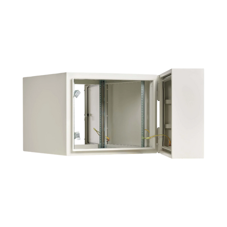 Tripp Lite SmartRack Industrial Enclosure with Lock, NEMA 4, Wall Mount, Metal Construction, Hinged Back, 32 in. Depth, 9U, Gray — Being Shipped