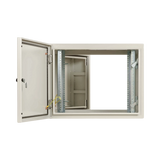 Tripp Lite SmartRack Industrial Enclosure with Lock, NEMA 4, Wall Mount, Metal Construction, Hinged Back, 32 in. Depth, 9U, Gray — Being Shipped