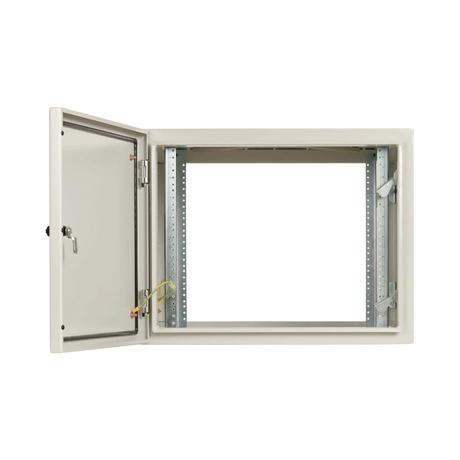 Tripp Lite SmartRack Industrial Enclosure with Lock, NEMA 4, Wall Mount, Metal Construction, Hinged Back, 32 in. Depth, 9U, Gray — Being Shipped