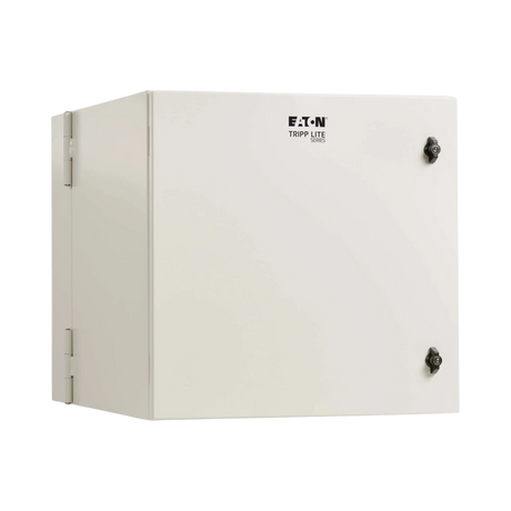 Tripp Lite SmartRack Industrial Enclosure with Lock, NEMA 4, Wall Mount, Metal Construction, Hinged Back, 28 in. Depth, 12U, Gray — Being Shipped