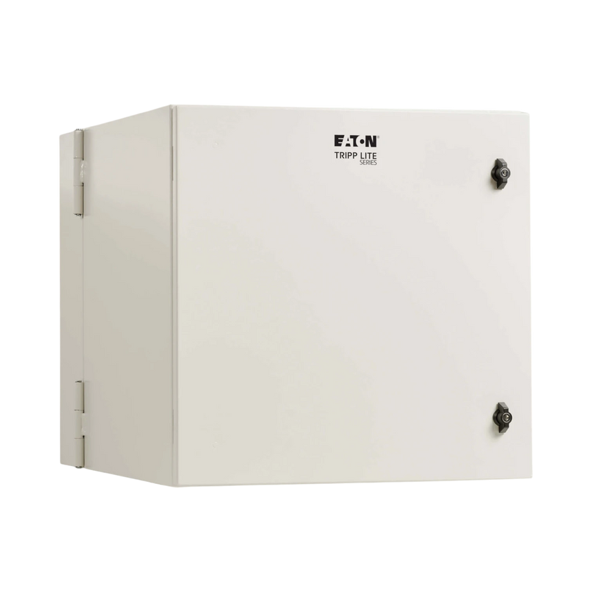 Tripp Lite SmartRack Industrial Enclosure with Lock, NEMA 4, Wall Mount, Metal Construction, Hinged Back, 28 in. Depth, 12U, Gray — Being Shipped