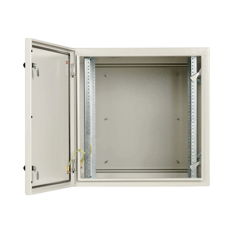 Tripp Lite SmartRack Industrial Enclosure with Lock, NEMA 4, Wall Mount, Metal Construction, Hinged Back, 28 in. Depth, 12U, Gray — Being Shipped