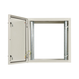 Tripp Lite SmartRack Industrial Enclosure with Lock, NEMA 4, Wall Mount, Metal Construction, Hinged Back, 28 in. Depth, 12U, Gray — Being Shipped