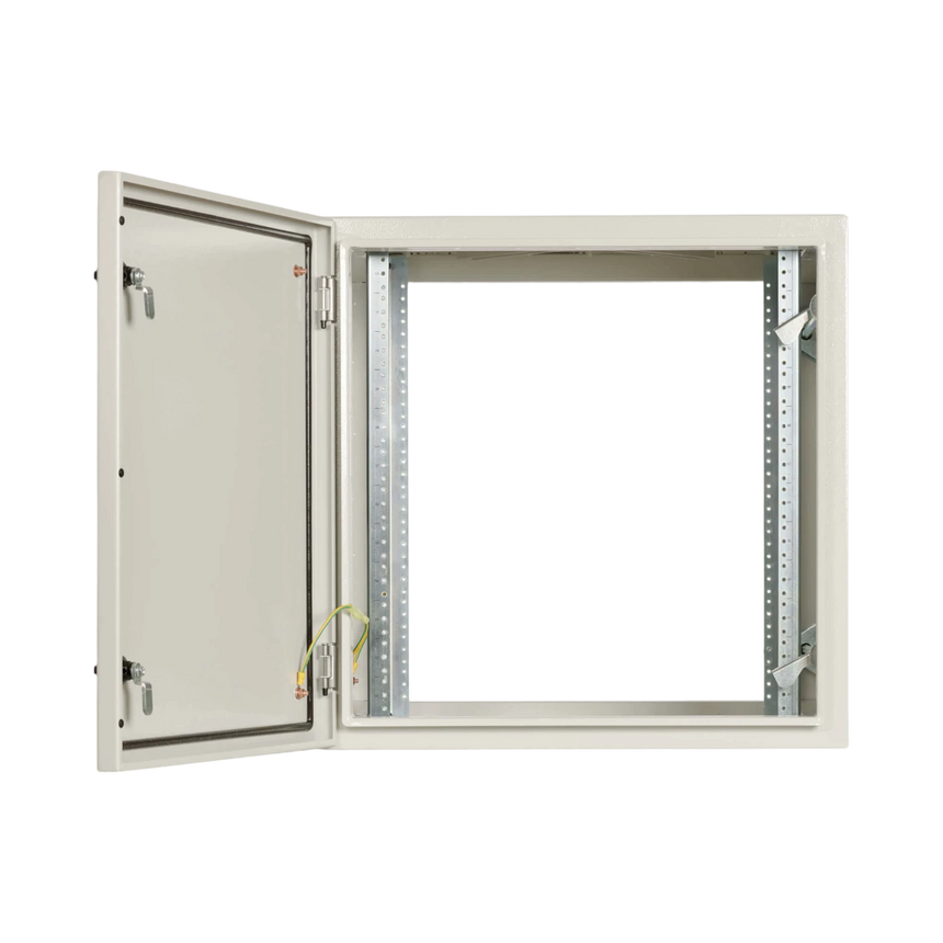 Tripp Lite SmartRack Industrial Enclosure with Lock, NEMA 4, Wall Mount, Metal Construction, Hinged Back, 28 in. Depth, 12U, Gray — Being Shipped