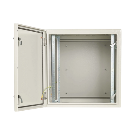 Tripp Lite SmartRack Industrial Enclosure with Lock, NEMA 4, Wall Mount, Metal Construction, Hinged Back, 32 in. Depth, 12U, Gray — Being Shipped