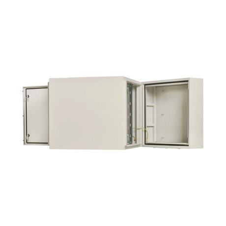 Tripp Lite SmartRack Industrial Enclosure with Lock, NEMA 4, Wall Mount, Metal Construction, Hinged Back, 32 in. Depth, 12U, Gray — Being Shipped