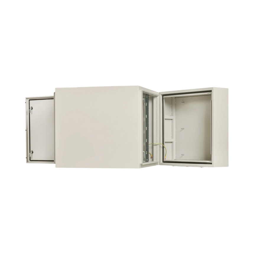 Tripp Lite SmartRack Industrial Enclosure with Lock, NEMA 4, Wall Mount, Metal Construction, Hinged Back, 32 in. Depth, 12U, Gray — Being Shipped