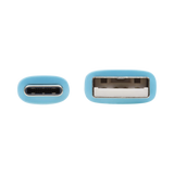Tripp Lite Safe-IT 3ft USB-A to USB-C Antibacterial Cable (Light Blue) — Being Shipped
