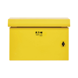Tripp Lite SmartRack Industrial Enclosure, NEMA 3R, Wall Mount, Metal, Locking, Fan With Thermal Switch, 16.5 in. Depth, 6U, Yellow — Being Shipped