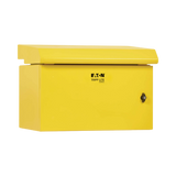 Tripp Lite SmartRack Industrial Enclosure, NEMA 3R, Wall Mount, Metal, Locking, Fan With Thermal Switch, 16.5 in. Depth, 6U, Yellow — Being Shipped