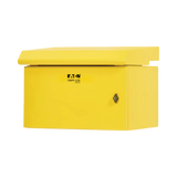 Tripp Lite SmartRack Industrial Enclosure, NEMA 3R, Wall Mount, Metal, Locking, Fan With Thermal Switch, 16.5 in. Depth, 6U, Yellow — Being Shipped