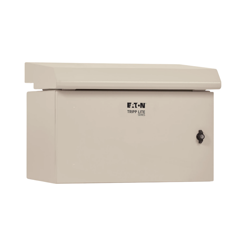 Tripp Lite SmartRack Industrial Enclosure, NEMA 3R, Wall Mount, Metal, Locking, Hinged Back, Fan With Thermal Switch, 28 in. Depth, 6U, Gray — Being Shipped