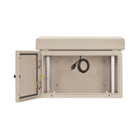 Tripp Lite SmartRack Industrial Enclosure, NEMA 3R, Wall Mount, Metal, Locking, Hinged Back, Fan With Thermal Switch, 28 in. Depth, 6U, Gray — Being Shipped