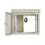Tripp Lite SmartRack Industrial Enclosure, NEMA 3R, Wall Mount, Metal, Locking, Hinged Back, Fan With Thermal Switch, 32 in. Depth, 9U, Gray — Being Shipped