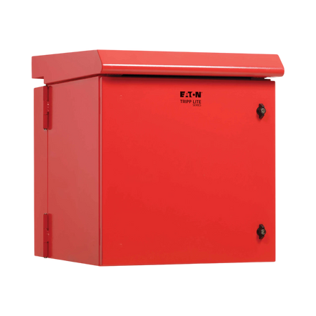 Tripp Lite SmartRack Industrial Enclosure, NEMA 3R, Wall Mount, Metal, Locking, Hinged Back, Fan With Thermal Switch, 28 in. Depth, 12U, Red — Being Shipped