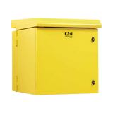 Tripp Lite SmartRack Industrial Enclosure, NEMA 3R, Wall Mount, Metal, Locking, Hinged Back, Fan With Thermal Switch, 28 in. Depth, 12U, Yellow — Being Shipped