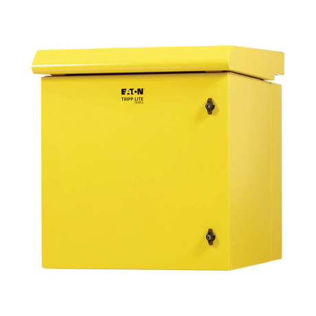 Tripp Lite SmartRack Industrial Enclosure, NEMA 3R, Wall Mount, Metal, Locking, Hinged Back, Fan With Thermal Switch, 28 in. Depth, 12U, Yellow — Being Shipped