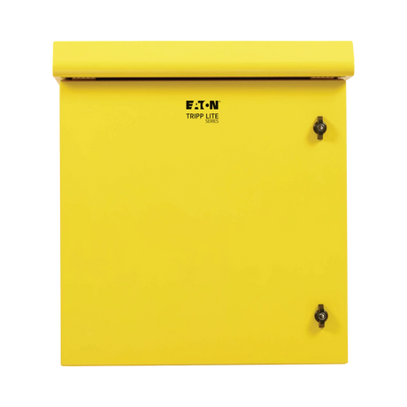 Tripp Lite SmartRack Industrial Enclosure, NEMA 3R, Wall Mount, Metal, Locking, Hinged Back, Fan With Thermal Switch, 28 in. Depth, 12U, Yellow — Being Shipped