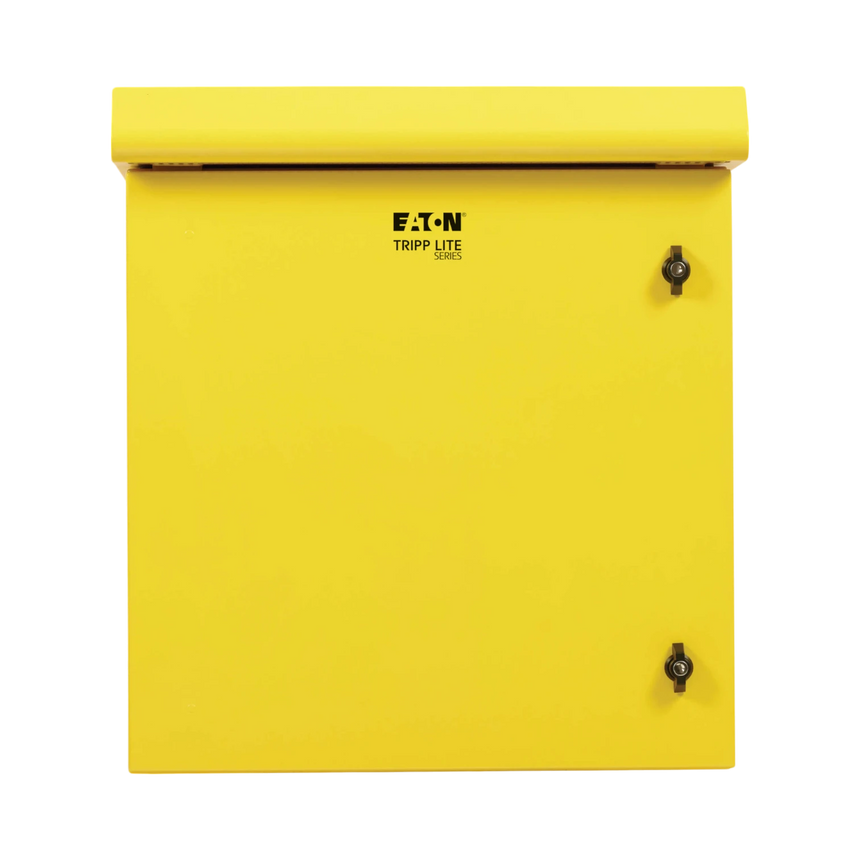 Tripp Lite SmartRack Industrial Enclosure, NEMA 3R, Wall Mount, Metal, Locking, Hinged Back, Fan With Thermal Switch, 28 in. Depth, 12U, Yellow — Being Shipped