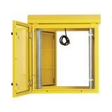 Tripp Lite SmartRack Industrial Enclosure, NEMA 3R, Wall Mount, Metal, Locking, Hinged Back, Fan With Thermal Switch, 28 in. Depth, 12U, Yellow — Being Shipped