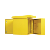 Tripp Lite SmartRack Industrial Enclosure, NEMA 3R, Wall Mount, Metal, Locking, Hinged Back, Fan With Thermal Switch, 28 in. Depth, 12U, Yellow — Being Shipped