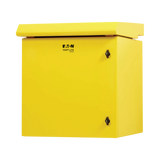 Tripp Lite SmartRack Industrial Enclosure, NEMA 3R, Wall Mount, Metal, Locking, Fan With Thermal Switch, 23 in. Depth, 12U, Yellow — Being Shipped