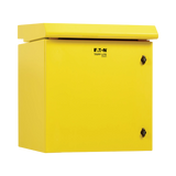 Tripp Lite SmartRack Industrial Enclosure, NEMA 3R, Wall Mount, Metal, Locking, Fan With Thermal Switch, 23 in. Depth, 12U, Yellow — Being Shipped