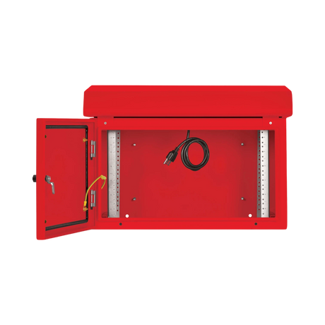 Tripp Lite SmartRack Industrial Enclosure, NEMA 3R, Wall Mount, Metal, Locking, Fan With Thermal Switch, 16.5 in. Depth, 6U, Red — Being Shipped