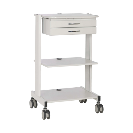Tripp Lite Mobile Workstation with 2x Adjustable Shelves, 2x Metal Drawers, Locking Casters, TAA — Being Shipped