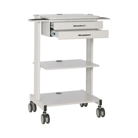 Tripp Lite Mobile Workstation with 2x Adjustable Shelves, 2x Metal Drawers, Locking Casters, TAA — Being Shipped
