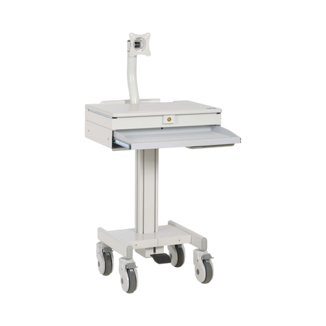 Tripp Lite Mobile Workstation with Monitor Arm, Casters, Locking Drawer, TAA-compliant — Being Shipped