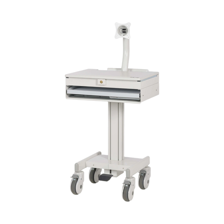 Tripp Lite Mobile Workstation with Monitor Arm, Casters, Locking Drawer, TAA-compliant — Being Shipped