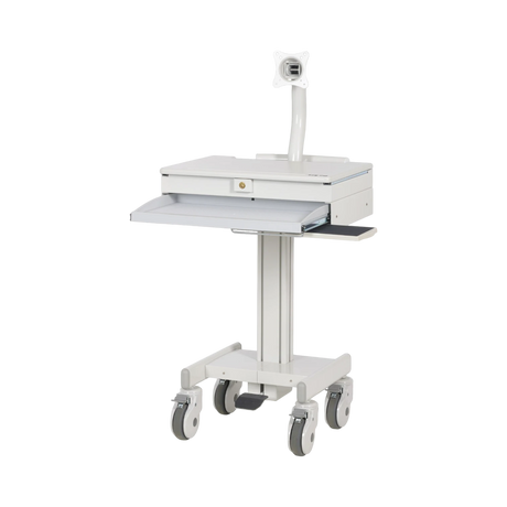 Tripp Lite Mobile Workstation with Monitor Arm, Casters, Locking Drawer, TAA-compliant — Being Shipped