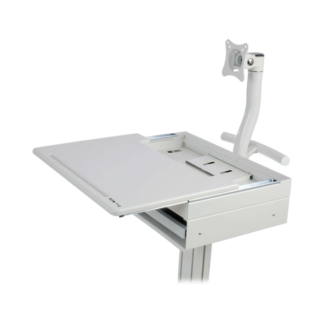 Tripp Lite Mobile Workstation with Monitor Arm, Casters, Locking Drawer, TAA-compliant — Being Shipped