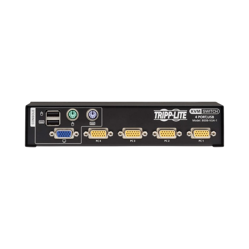 Tripp Lite 4-Port VGA KVM Switch for USB or PS/2 Keyboard/Mouse, TAA — Being Shipped