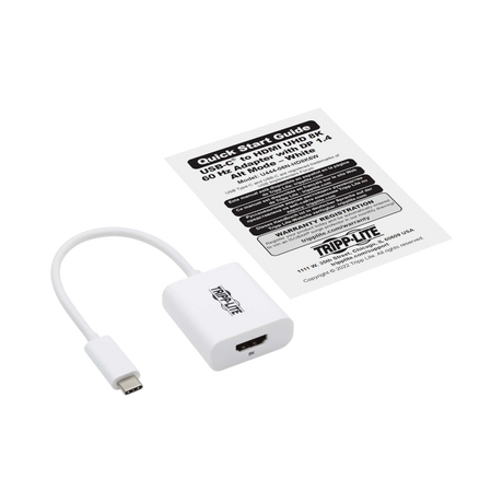Tripp Lite USB-C to HDMI Adapter (M/F), 8K 60 Hz, HDR, 4:4:4, HDCP 2.3, White — Being Shipped