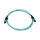 Tripp Lite 40/100/400G Multimode 50/125 OM3 Fiber Optic Cable (12F MTP/MPO-PC F/F), LSZH, Aqua, 2 m (6.6 ft.) — Being Shipped