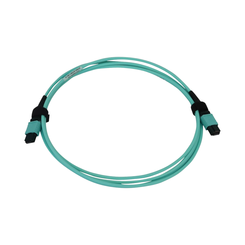 Tripp Lite 40/100/400G Multimode 50/125 OM3 Fiber Optic Cable (12F MTP/MPO-PC F/F), LSZH, Aqua, 2 m (6.6 ft.) — Being Shipped