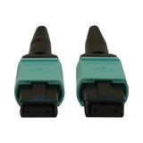 Tripp Lite 40/100/400G Multimode 50/125 OM3 Fiber Optic Cable (12F MTP/MPO-PC F/F), LSZH, Aqua, 2 m (6.6 ft.) — Being Shipped