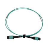 Tripp Lite 40/100/400G Multimode 50/125 OM3 Fiber Optic Cable (12F MTP/MPO-PC F/F), Aqua, 1m (3.3 ft.) — Being Shipped