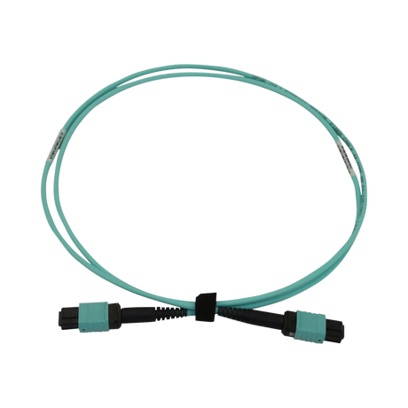 Tripp Lite 40/100/400G Multimode 50/125 OM3 Fiber Optic Cable (12F MTP/MPO-PC F/F), Aqua, 1m (3.3 ft.) — Being Shipped