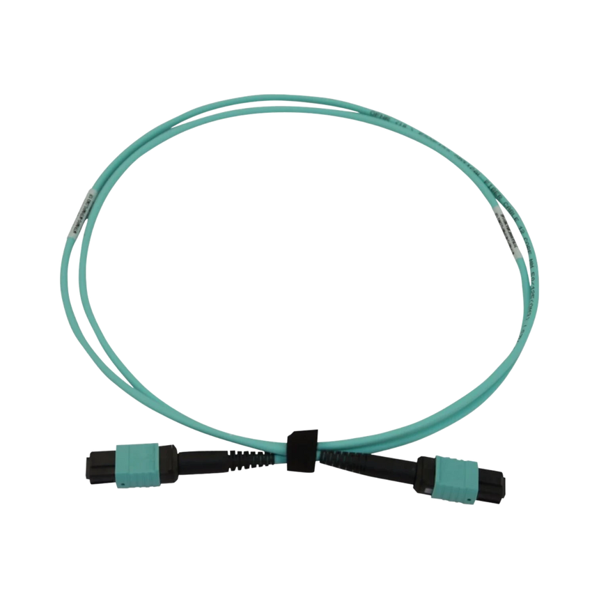 Tripp Lite 40/100/400G Multimode 50/125 OM3 Fiber Optic Cable (12F MTP/MPO-PC F/F), Aqua, 1m (3.3 ft.) — Being Shipped