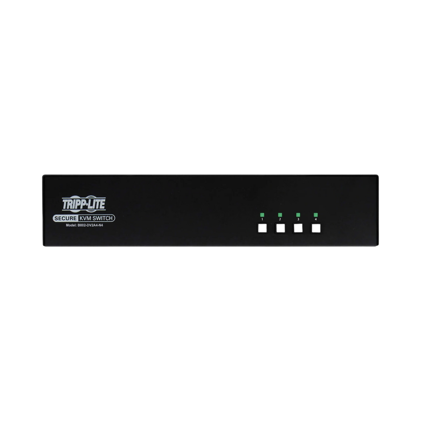 Tripp Lite Secure KVM Switch, 4-Port, Dual Head, DVI to DVI, NIAP PP4.0, Audio, TAA — Being Shipped