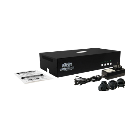 Tripp Lite Secure KVM Switch, 4-Port, Dual Head, DVI to DVI, NIAP PP4.0, Audio, CAC, TAA — Being Shipped
