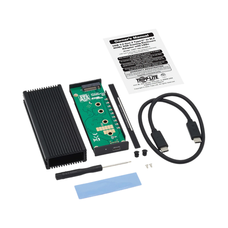 Tripp Lite series USB-C to M.2 NVMe and SATA SSD (M-Key) Gaming Enclosure Adapter - USB 3.2 Gen 2 (10 Gbps), LEDs — Being Shipped