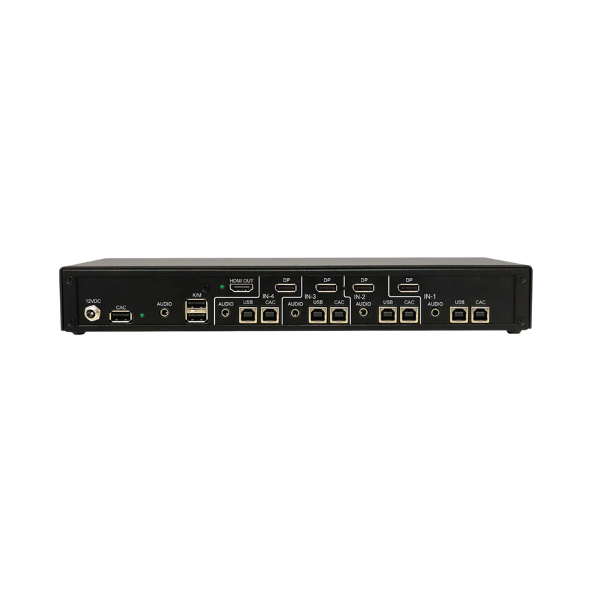 Tripp Lite Secure KVM Switch, 4-Port, Single Head, DP to HDMI (x4), 4K, NIAP PP4.0, Audio, CAC, TAA — Being Shipped
