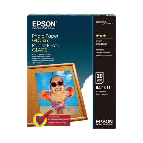 Epson Glossy Photo Paper (8.5x11", 20 Sheets) — Being Shipped
