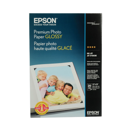 Epson Premium Photo Paper Glossy (13 x 19", 20 Sheets) — Being Shipped