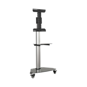 Tripp Lite Premier Rolling TV Cart for 37" to 70" Displays, Black Glass Base and Shelf, Locking Casters — Being Shipped