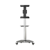 Tripp Lite Premier Rolling TV Cart for 37" to 70" Displays, Black Glass Base and Shelf, Locking Casters — Being Shipped